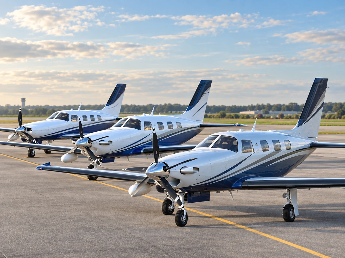 Crewed aircraft on an airport apron